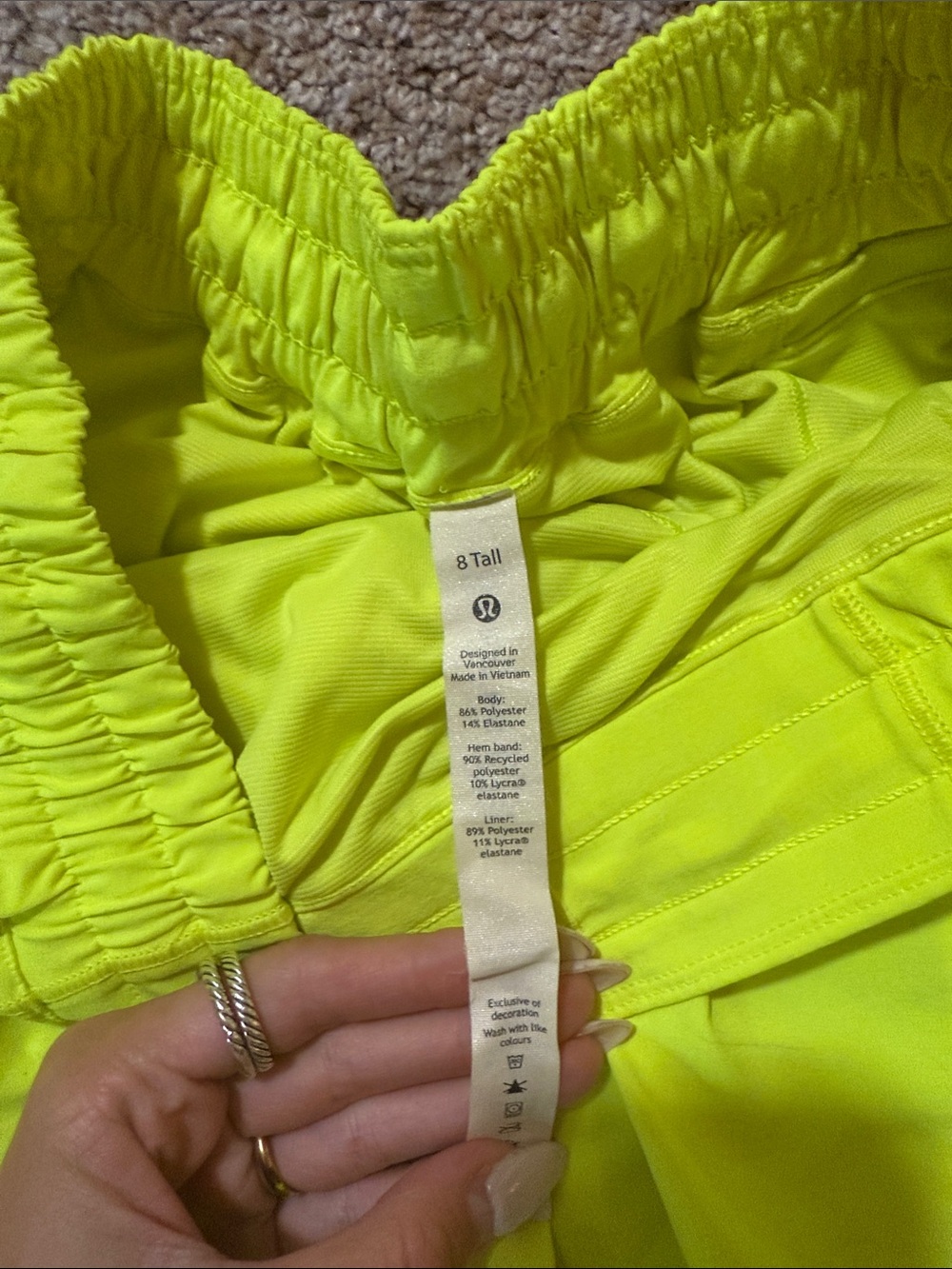 lululemon athletica Neon Yellow Run Shorts - Picture 2 of 2